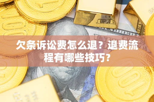 济南欠条诉讼费怎么退？退费流程有哪些技巧？